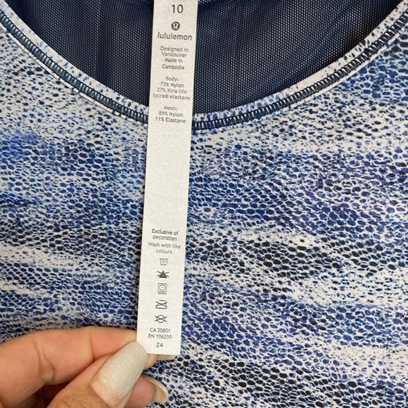 Lululemon | Sculpt Tank II Mesh Scape Multi / True Navy - US10 - Sleeveless - Picture 4 of 9